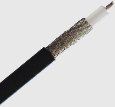 Rg 58 - Pure Copper Wire, 0.99 mm Diameter, Black and White PE Jacket | 50 Ohm Impedance, 95% Shield Coverage, 500 Conductors