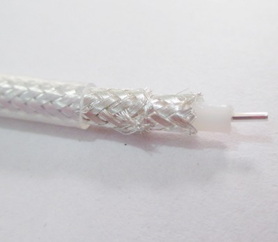 RG 142 Cable - Silver Plated Copper Clad Steel Inner Conductor, PTFE Dielectric, FEP Jacket, White Color, 50 Ohm Impedance, 8000 MHz Frequency