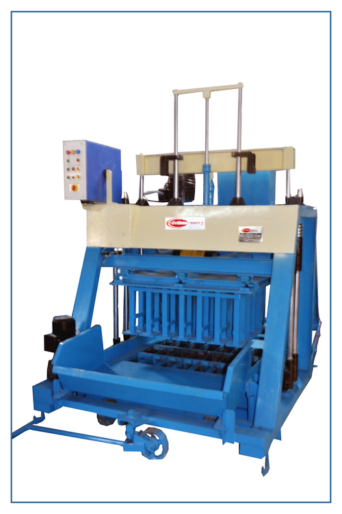 Heavy Duty Cement Block Making Machine - 300x225x125 mm | 21 Blocks/Stroke, Triple Vibrator, 9 H.P Hydraulic Power, Egg Laying Type, Consistent Quality