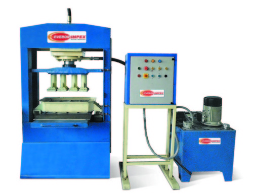High Density Paver Block Machine - 5 HP 1440 RPM, Hydraulic Pressure Method, Automatic | Blue, 900-1100 Bricks/Hour Production