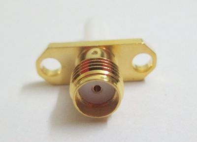 SMA Female 2 Hole Flange Connector - 50 Ohm Impedance, 0-18 GHz Frequency Range, Brass Material | Flexible Design, 250 Mating Cycles, 10-15g Weight