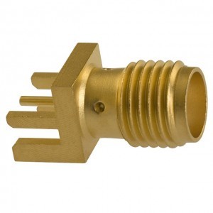 SMA Female Connector - Brass, Edge Mount, Gold Plated | RoHS Compliant, Expand Network Capabilities, Standard Polarity, 10-15 Grams Weight