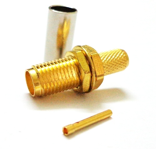 Sma (F) St. B/H Connector For Rg316 Cable Application: Its Bright Gold-Like Appearance