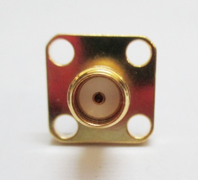 Sma (F) 4 Hole Panel Mount Connector Application: Its Bright Gold-Like Appearance