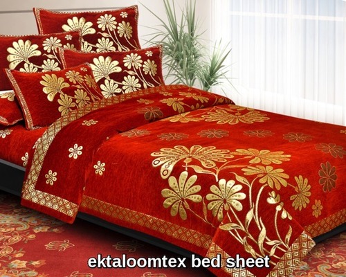 Jacquard Bed Sheet - Luxurious Cotton Blend, Queen Size, Elegant Patterned Design