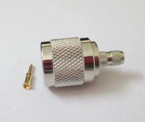 Silver And Brass Tnc (M) St. Connector For Rg58/Rg223