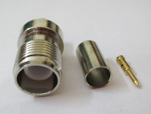 Silver And Brass Rp Tnc (F) St. Connector For Rg58 Cable