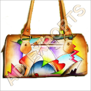 हाथ से पेंट किया हुआ चमड़े का बैग