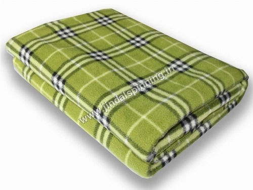 Check Blanket - 100% Cotton, King Size 1981.2-2286 Mm, Green Fleece | Eye-catching Design, Smooth Finish, Elegant Colors, Colorfastness, Handmade Twill Style