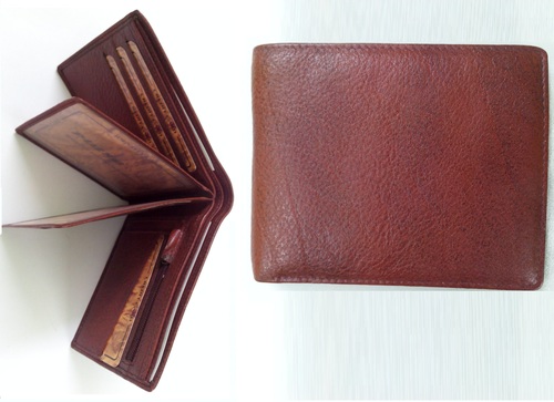 Brown Mens Bifold Leather Wallet