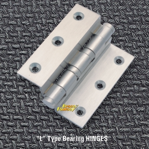 Brass L- Lock Type Hinges - Water & Rust Resistant, Sizes 3x3 to 6x3 Inches | Silver Polish Finish, Available in Small, Medium & Large Sizes