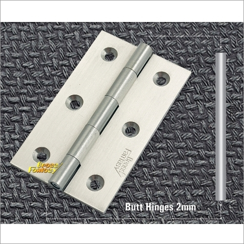 Brass Butt Hinges - 2mm, Small to Large Sizes, Polished Silver Finish, Superior Build Quality