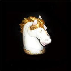 Marble Horse Head Statue