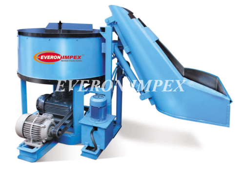 Concrete Pan Mixer Machine - MS Material, 500 KG Capacity, 1500 mm Diameter | Hydraulic Oil Cooling, Automatic Control, Portable Design, 1 Year Warranty