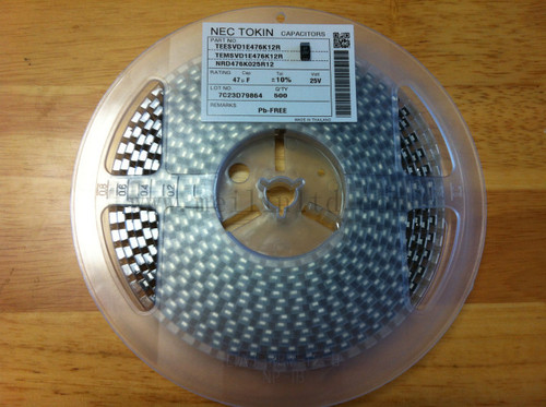 Nec Smd टैंटलम कैपेसिटर Teesvd1E476K12R 47Uf 25