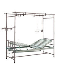 Orthopaedic Bed - Stainless Steel, 2030x900x500 mm | Adjustable Two Sectioned Knee Rest, Durable Design, Mechanically Operated Backrest, Freight Saving Knock-down Structure