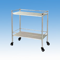 Instrument Trolley - Stainless Steel Frame 710x460x830 mm | Durable, Non-Folding, Commercial Use, 100 mm Dia Wheels