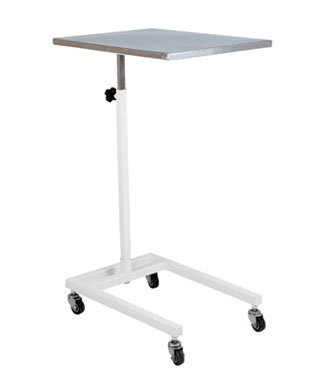 Mayo Trolley - Stainless Steel Frame with Adjustable Height 860-1300 mm | Durable One-Piece Design, 50 mm Diameter Wheels, Ideal for Hospital Use