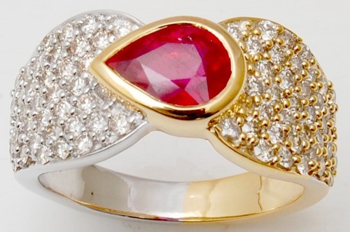 White Gold Ring - 18k Purity, 6.520g Weight, 1.52ct Ruby Stone | Unisex Design For Weddings And Parties, Earring And Ring Set