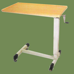 Stainsteel Adjustable Bedside Table With Geared Handle