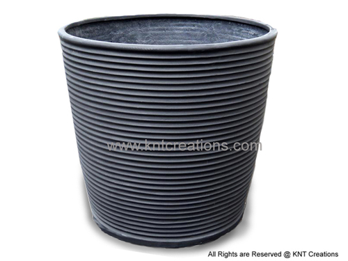 Charcoal Rib Circular Planter