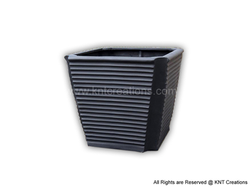 Charcoal Rib Square Planter