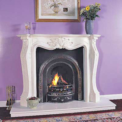 White Marble Fireplace