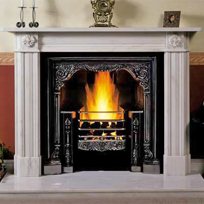 White Stone Fireplace