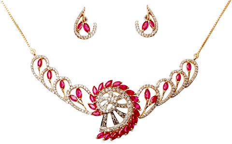 Ruby Gold Necklace For Womens, Designer Ruby Gender: Women's