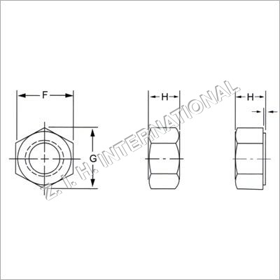 भारी हेक्स नट आयाम