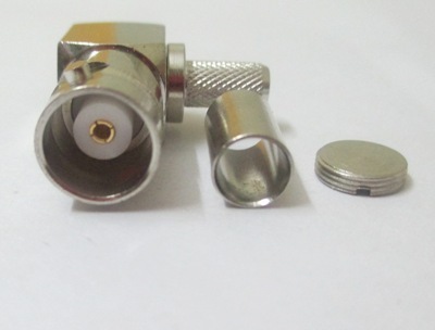 Bnc (F) R/a Connector For Rg58 Cable - Silver & Golden Insulation Material | 50 Ohm Design For Audio, Video, And Networking Applications