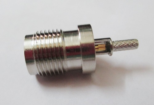 RP TNC (M) Connector - Silver Crimp Connector, 0-11 GHz Performance | Vibration-Resistant Threaded Coupling, Ideal for Wireless and GPS Applications