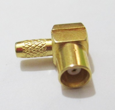 MCX (F) R/A for RG 316 - Brass | DC to 6 GHz Broad Band Performance, Low Reflection, Quick Snap-On Coupling, Accommodates Miniature RG Flexible Coaxial Cables