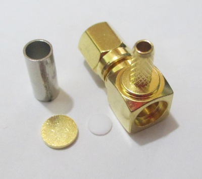 SMC (M) R/A For RG 316 - Brass, 10-32 Threaded Coupling, DC to 10 GHz Performance, Low Reflection, MIL-STD-348 Compliant, Right Angle Design