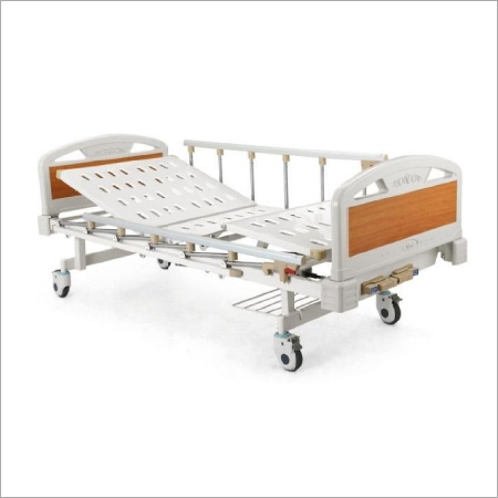 ABS Manual Two Crank Care Bed - ABS Plastic, Steel, 300kg Capacity | Two Cranks, Height Adjustable, Swivel Wheels