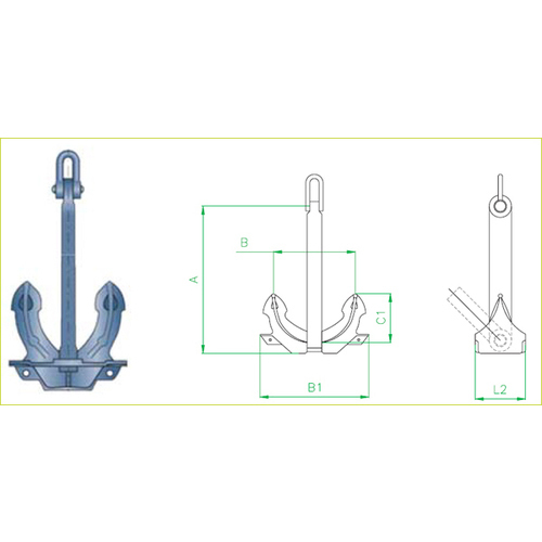 क्रोम स्टॉकलेस एंकर