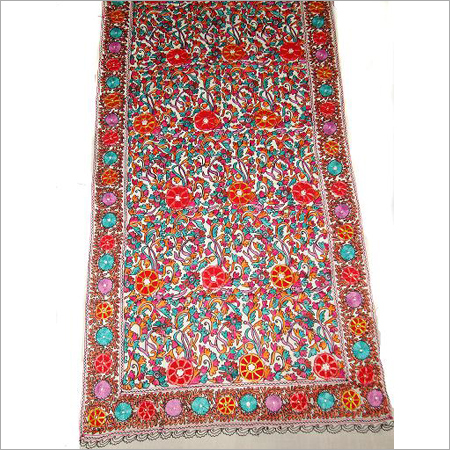 Kashmiri Wool Shawls - 72x36 Inches , Multicolor Handwoven with Intricate Embroidery, Dry Clean Care