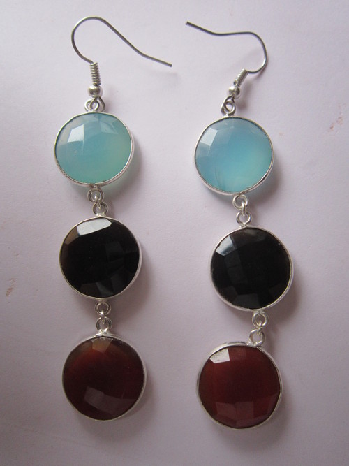 राउंड 3 पीसी। मल्टी बेज़ल कनेक्टर 16Mm -17mm ईयररिंग पेयर