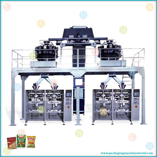 स्वचालित चार सिर servo नियंत्रण पाउच पैकिंग मशीन के साथ संयोजक वजन भरने वाला