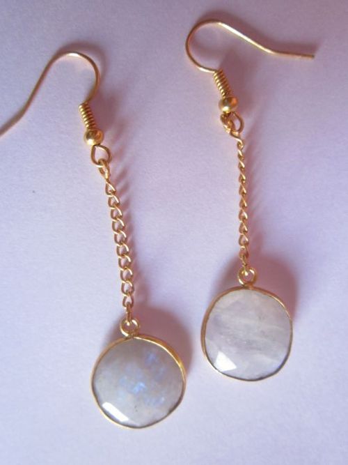 राउंड गोल्ड वर्मील कनेक्टर्स इयररिंग्स पेयर