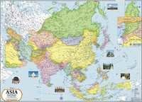एशिया राजनीतिक मानचित्र आयाम: 70 X 100 सेंटीमीटर (Cm)