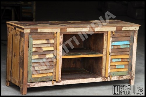 Reclaimed Wooden Sideboard - Oak Material, Brown Color | Handmade Artwork, Eco-friendly Design, Easy To Clean, Vintage Style