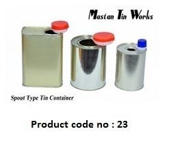 Rectangular Round Spout Tin Container