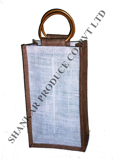 लाइट वेट जूट डबल बॉटल बैग