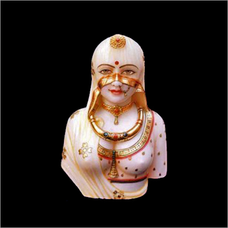 Marble Rajasthani Lady Statue