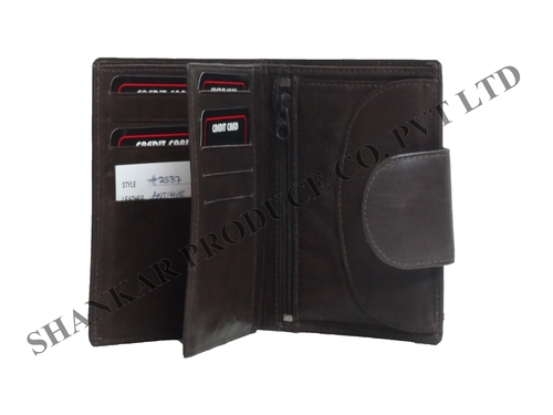 एंटीक लेदर पुरुषों का स्टैंडिंग वॉलेट साइज़: 10-11 Cm