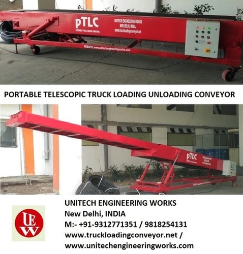 Red Portable Telescopic Truck  Conveyer