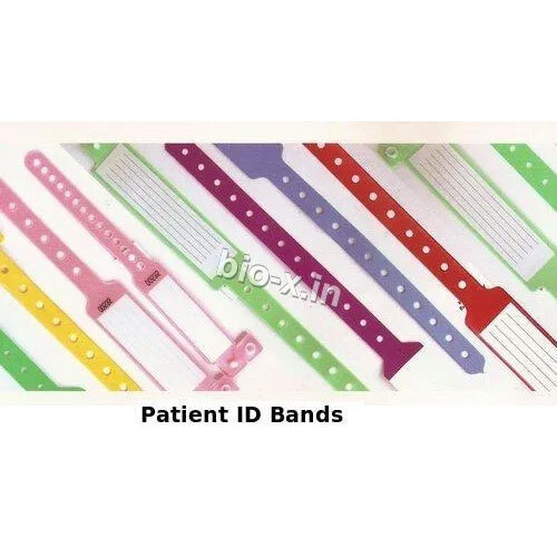 Patient ID Bands - Plastic Material, Adult Size, Multiple Color Options (Blue, Pink, Yellow, Red, Orange, Black, White, Purple, Green) | Lightweight, Soft Vinyl, Water-Resistant, Barcode Scanning Compatible