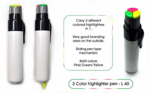 3 रंग हाइलाइटर पेन