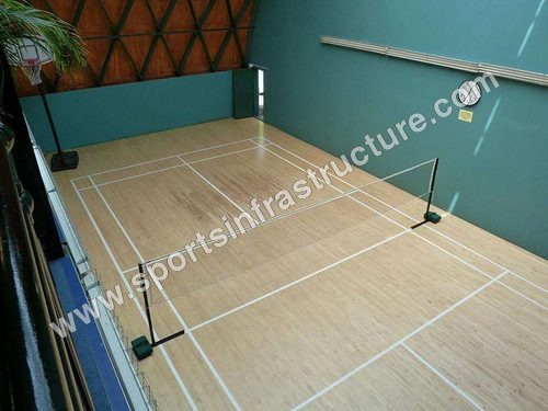 Badminton Court Maple Wooden Flooring - Wood, 22mm Thickness, Smooth Surface Treatment | Non-Slippery, Beautiful Design, Less Maintenance, Excellent Strength